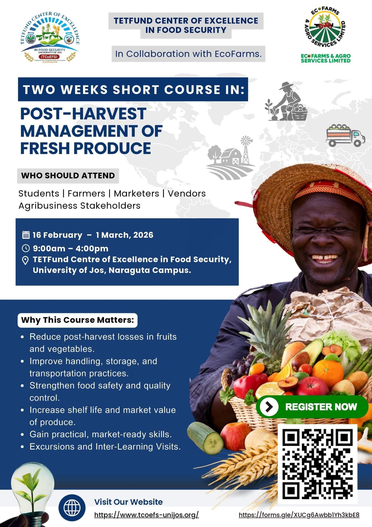 TCoEFS Launches Two-Week Professional Short Course on Post-Harvest Management of Fresh Produce